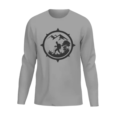 Hiking Mountain Compass Men Long Sleeve Shirt